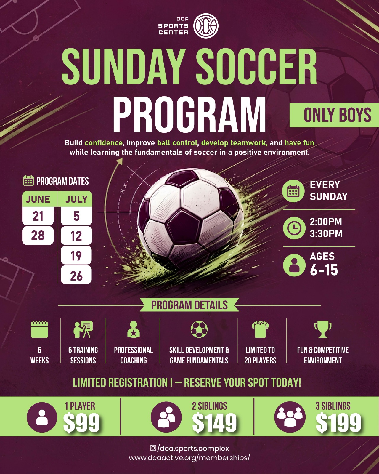 Sunday Soccer Program Mobile Flyer