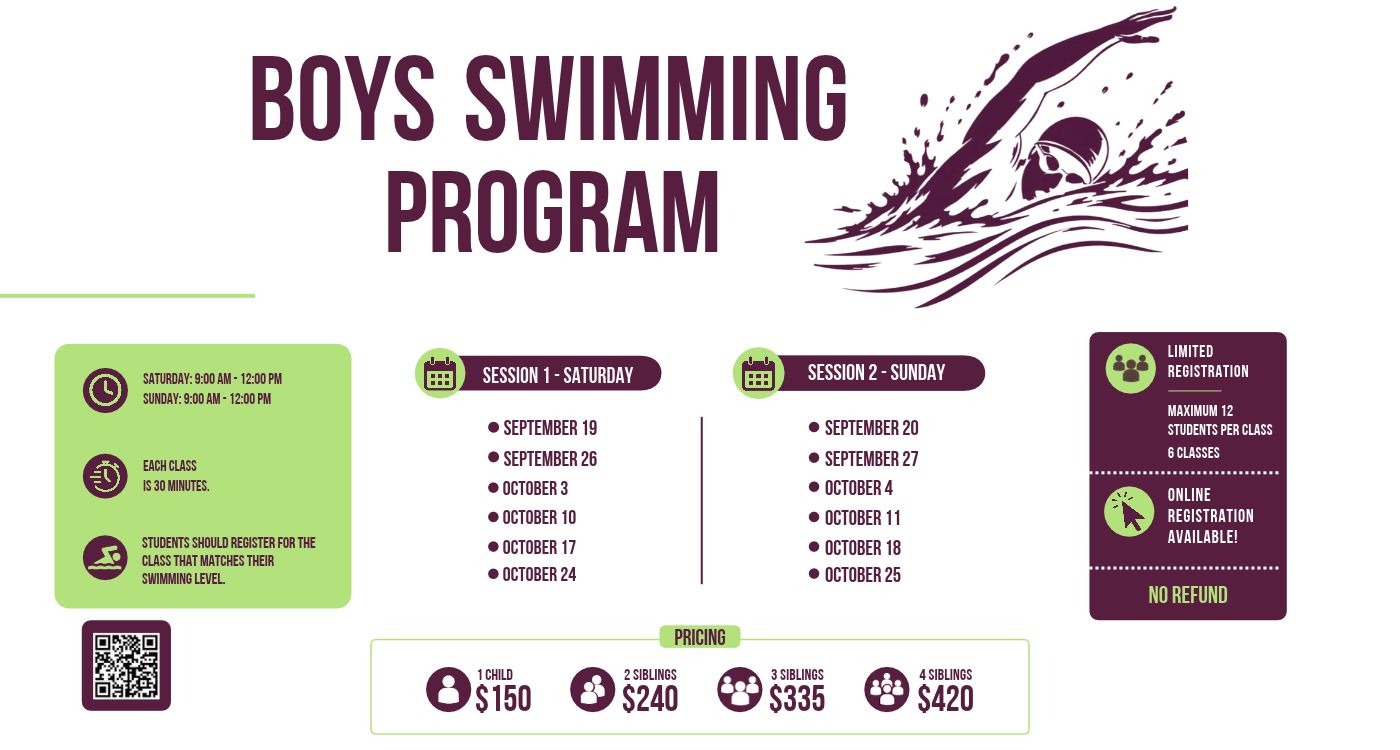 Boys Swimming Program flyer