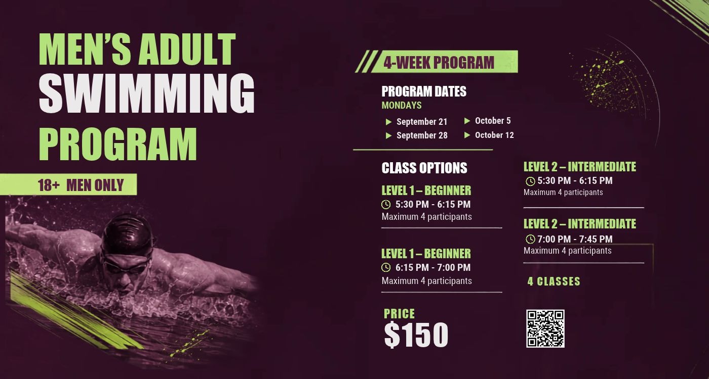 Men's Adult Swimming Program flyer